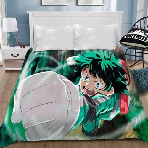 My Hero Academia Printing Bed Sheet Vegeta Anime Cartoon Coverlet Children Room Bed Sheet Bed Linen (NO Duvet Cover Pillowcase)