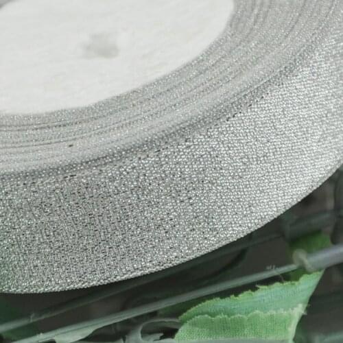Silver Ribbon 25mm 25 Yard 22M Metallic Luster Wedding Decoration Webbing Invitation Card Gift Wrapping Riband