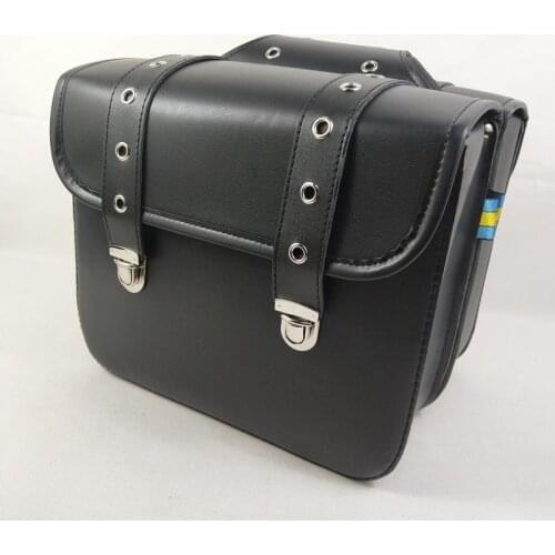 2PCS Big Motorcycle Saddlebag Side Tool Luggage Bags Saddle Bags Storage Tool Pouch Bicolor Left Right Universal PU Leather