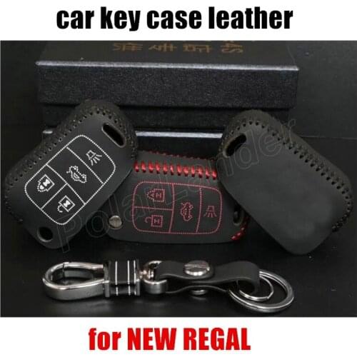 Only Red Color best selling car key case cover sewing Hand DIY car styling Genuine quality leather fit for BUICK NEW REGAL