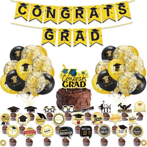 Graduation Party Decoration Favors Dinner 2021 Congratulation Grad Party Cake topper Decor Balloon Banners Supplies