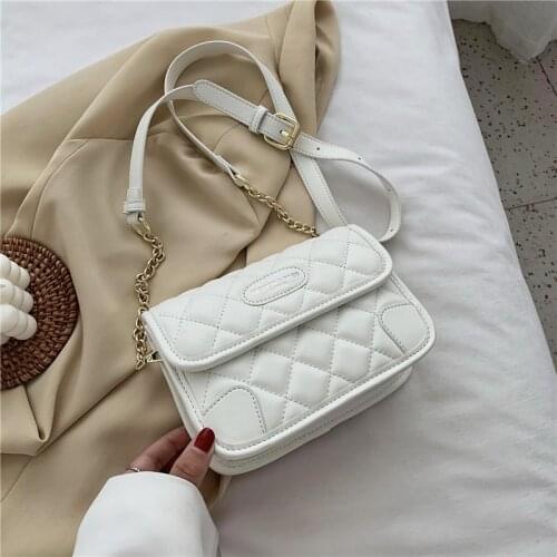 High Quality Chain Leather Handbag Casual Concise Shoulder Bags for Women 2021 New Designer Travel Crossbody Bags Sac A Main