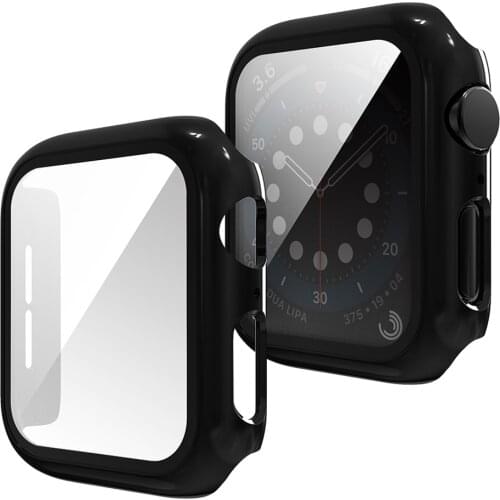 Screen Protector Hard Case for Apple Watch Series 6 SE 5 4 Cover 40mm 44mm Smooth PC Bumper Scratch-resistant Glass Film Shell