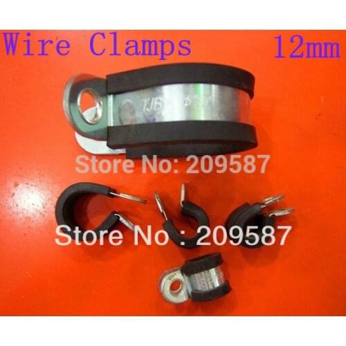 10pcs 12mm Zinc Plated Rubber Insulated Cushinoned Cable Wire Fuel Clamps Clips