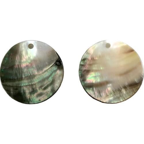 30MM 30Pcs/lot Round Shape Natural Black Sea Shell Stone Bead Jewelry Charm Beads