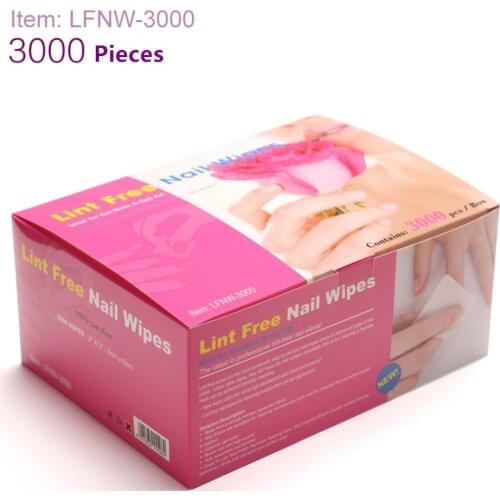 3000pcs Lint-Free Nail Polish Remover Cotton Wipes UV Gel Tips Remover Cleaner Paper Pad Nail Art Cleaning Manicure Tools