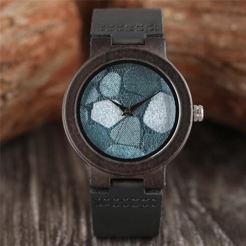 Concise Wooden Wristwatch Gradient Color Spots Cloth Dial Sandalwood Case Casual Sport Quartz Watch saat clock montre femme hour