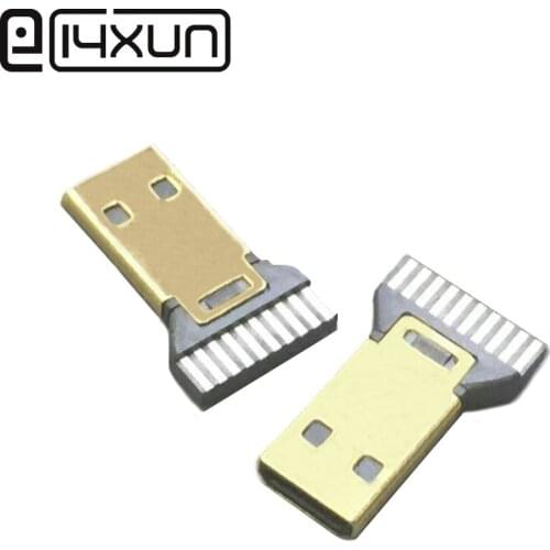 EClyxun 5pcs Micro HDMI Type-D Male Plug Gold-plated Audio Connector for Phone HD TV Camera