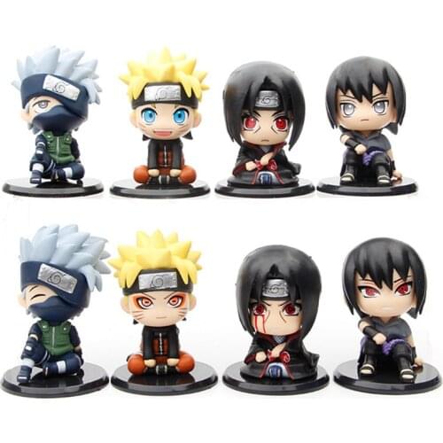 4Pcs/Set Uzumaki Naruto Kakashi Uchiha Sasuke Sakura Itachi Action Figure Anime Model PVC Statue Collectible Toy
