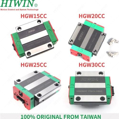 HIWIN Linear Guide Block HGW15CC HGW20CA HGW20CC HGW25CC HGW30CC flange carriages for HGR15 HGR20 Linear Guideway Rails