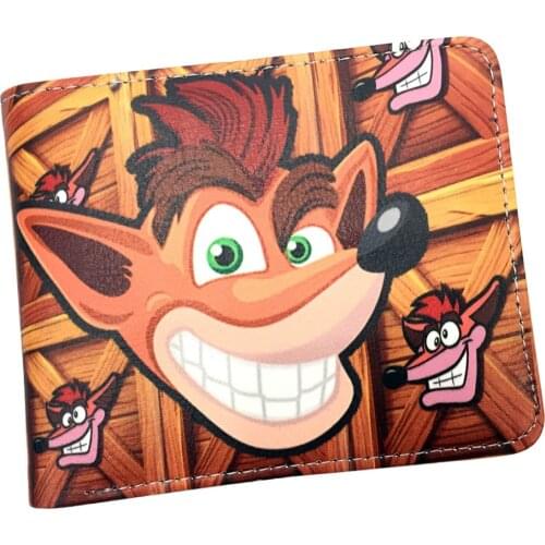 Game Crash Bandicoot wallet Pu Leather cosplay anime card purse credit card holder