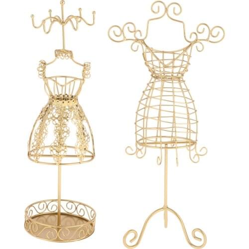 Vintage Wire Frame Dress Mannequin Body Figurine Jewelry Display Shelf Earrings Bracelet Storage Photography Bedroom Decoration