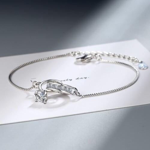 Exquisite New Arrivals 925 Sterling Silver Heart Circle Bracelet Bangles For Women Jewelry Cross Wrist Bracelets Jewelry