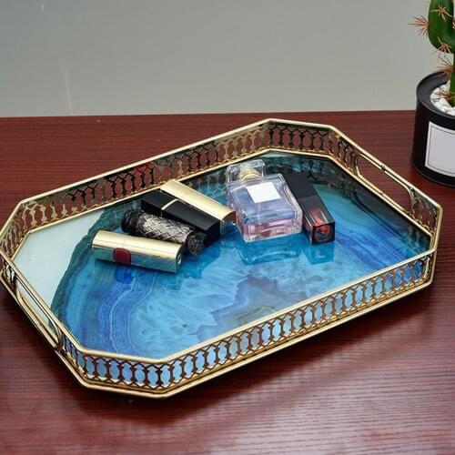 Vanity Makeup Tray Organizer Cosmetic Perfume Bottle Tray Decorative Tray Decor
