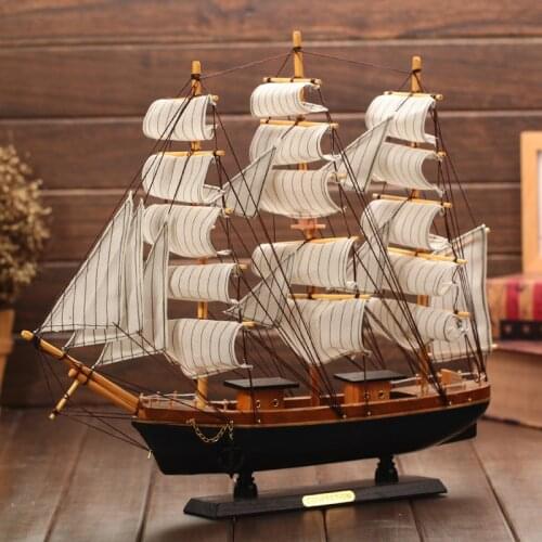 16CM-30CM Creative Mediterranean Sailing Furnishing Plain Sailing Desk Furniture Furnishing Wooden Crafts Desk Home Decoration