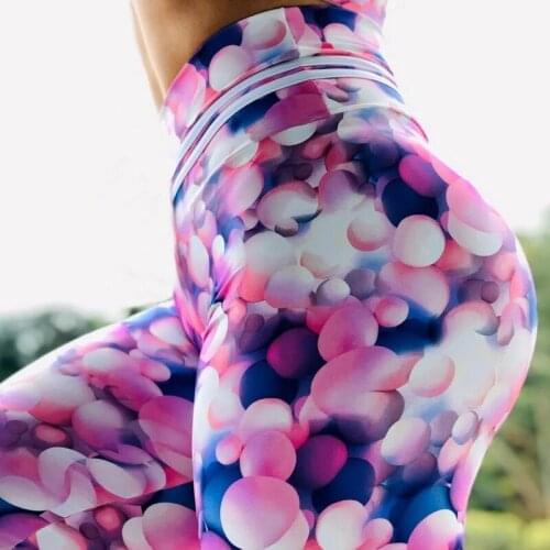 Legging New Women Fitness Pants Slim High waist Sport Leggings Elastic Romantic Printed Long Tights for Running Tummy Control