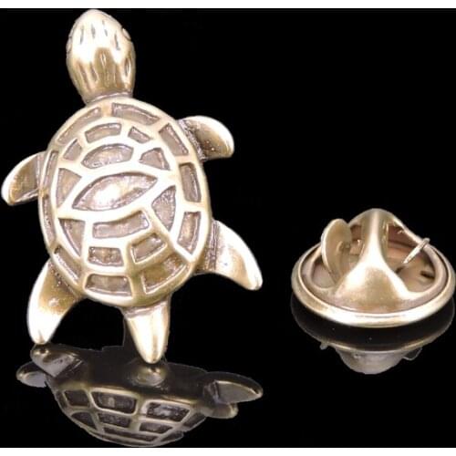 Animal modeling bronze turtle Brooch mens Lapel Pin clothing backpack badge mens fashion jewelry