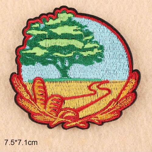 Outdoor Theme Sports Protecting Tree Camp Life Leave the Road in Sea Outdoor Iron On Embroidered Clothes Patches For Clothing