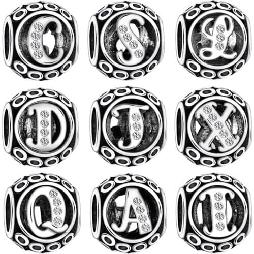 New Arrival Luxurious Hollow 24 Letter Apple Doll Bead Fit Original Pandora Charms for Women Valentines Day DIY Bijoux Jewelry