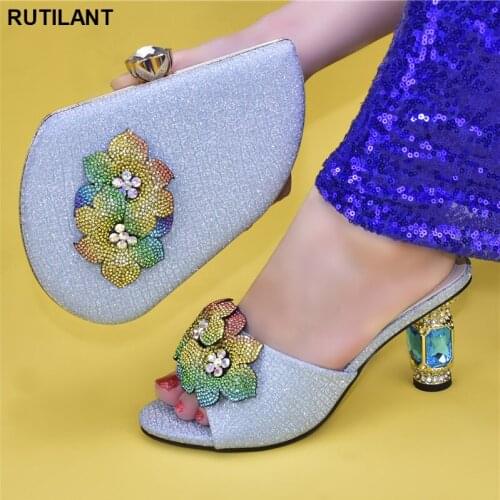 New Arrival Shoes and Bag for Party Wedding Ladies Shoes and Sandals Size 43 Women Shoes Women Italian Shoes with Matching Bags