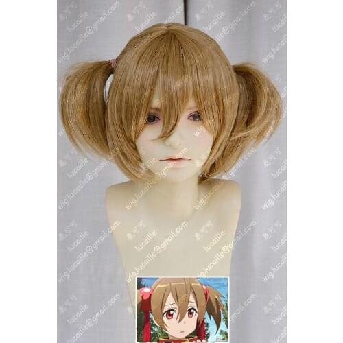 Anime Sword Art Online Ayano Keiko Cosplay Wigs for Women Short Straight Synthetic Hair Anime Costume Wig + Wig Cap