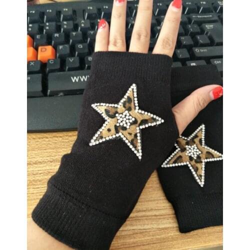 Autumn and winter womens fashion black color knitted fingerless gloves ladys sexy driving gloves girls winter warm mittens 028