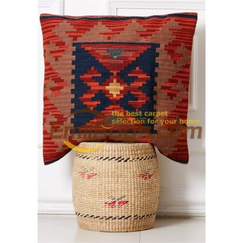 Knot pillow Contracted Kilim Throw Cover Handmade Beautiful Flowers Wool Fancy Decorative