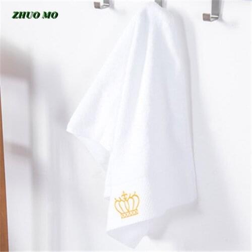 Luxury Embroidered Hotel Towel bathroom Quality 100% Cotton White 35*75cm Home Crown lover gift for Adults Absorbent face Towel