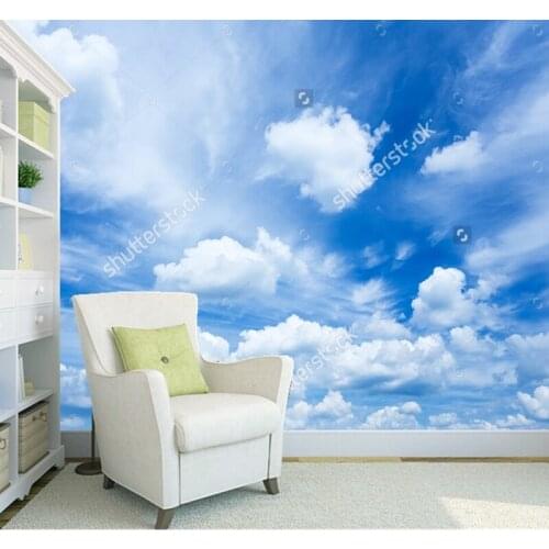 Custom ceiling wallpaper,Sky clouds for the living room bedroom ceiling background wall vinyl papel de parede