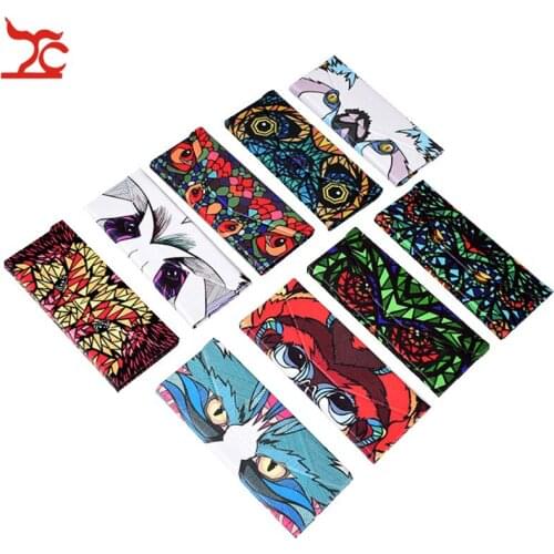 Portable Handmade Cartoon Animal Printing Pattern Foldable Triangular Glasses Case Magnetic Leather Glasses Eyeglass Case
