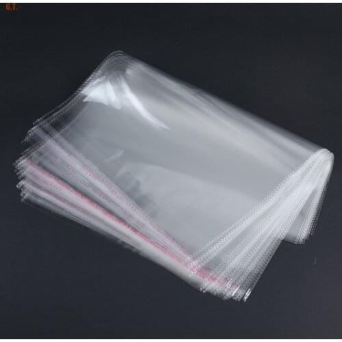 100pcs Clear Resealable BOPP/Poly/ Cellophane Bags 40x45+5cm Transparent OPP gift bags Plastic packaging bags Self Adhesive Seal