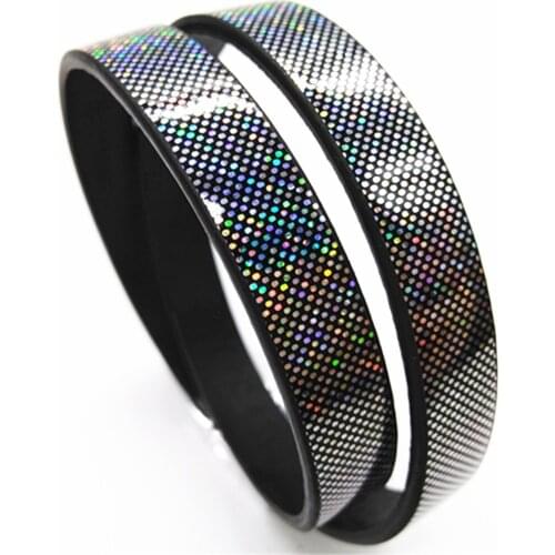 Luxury Shinning Pink Purple Girl Sexy Trendy Classic Neon Fashion Cuff Bangle Leather Bracelets Women Female Jewelry Party Gift