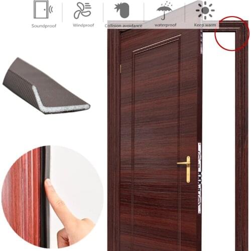 5M L Type Door Window Self Adhesive Sealing Strip Soundproof Acoustic Foam weather stripping Seal gap Filler Window Hardware