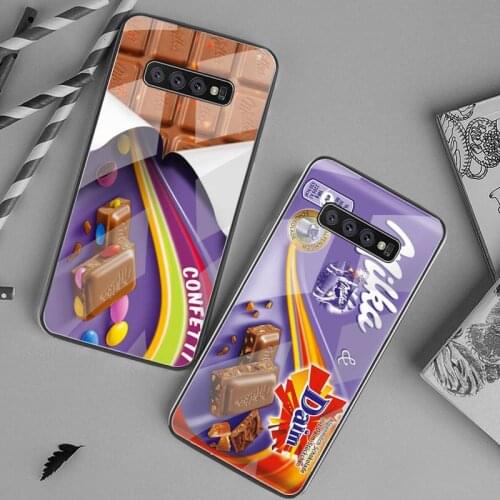 Chocolate Milka Box Phone Case Tempered Glass For Samsung S20 Plus S7 S8 S9 S10 Plus Note 8 9 10 Plus