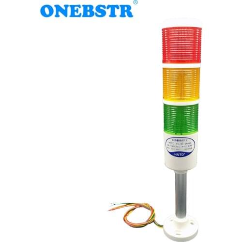 HNTD 220V LED Semaphores Indicator Warning Light TD50 Rod Type Often Bright 3 Color For CNC Machine Tools Free shipping