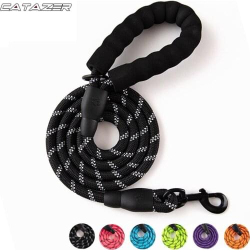 Large Dog Reflective Rope Durable Large Dog Leash Walking Big Dog Collar Strengthen Traction Harness Round Nylon Medium Dog Lead