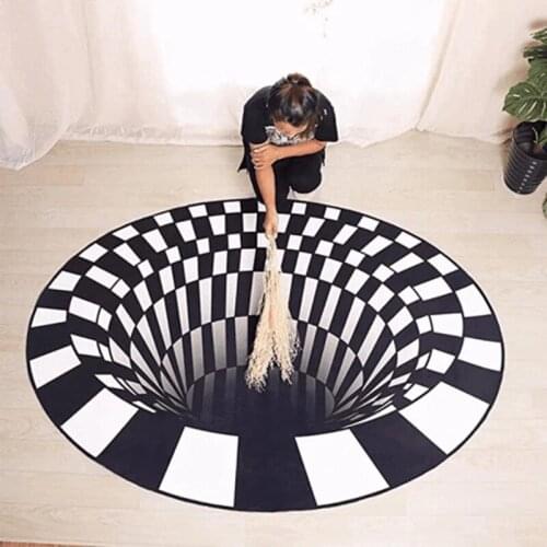 Vortex Illusion Rug 3D Trap Effect Printing Carpet Bedroom Living Room Study Room Floor Mat SEC88