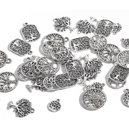 10 20 30Pcs/Pack Craft Hollow Leaves Shape Alloy Beads Pendant Jewelry Making Vintage For Jewelry DIY Accessories