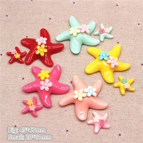 Cute Mix Colors Resin Starfish Flatback Cabochons DIY Hair Clip/Home Decoration Accessories