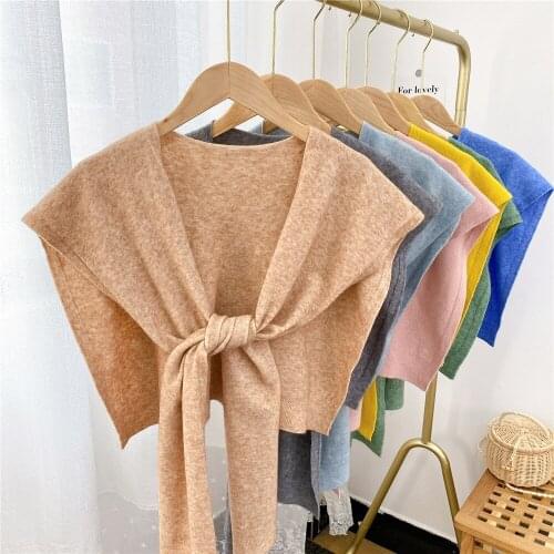 Women Detachable Collar Necklace Detachable Lapel Shirt Knitted False Collar Woman Lace Tie Nep Kraagie Fake Collars