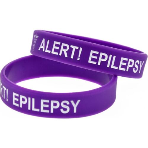 1PC Alert Epilepsy Silicone Wristband for Daily Reminder Kid Size Candy Color