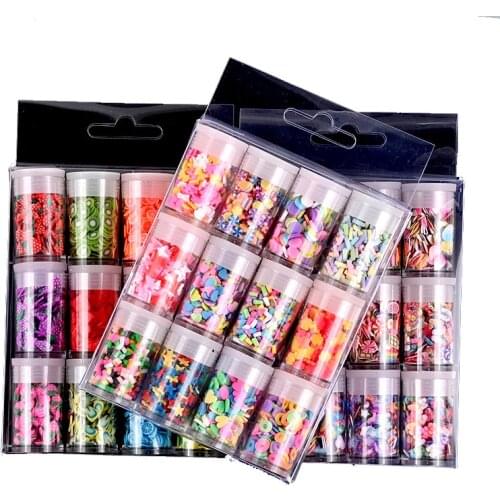 12bottle Mix Polymer Clay Flower Crafts Flatback Scrapbooking For Embellishments Nail Stickers Art Decoration Diy Accessories