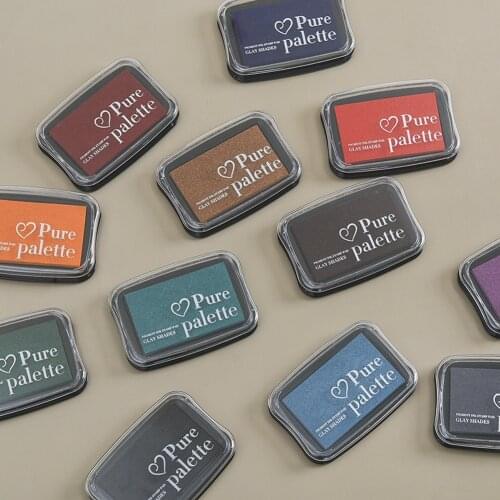 12 Colors Vintage Handmade DIY Craft Oil Based Ink Pad for Fabric Wood Paper Scrapbooking Ink Pad Finger Painting Craft Supplies