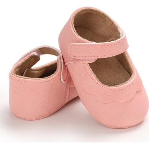 2020 Baby Shoes Infant Newborn Baby Girl Princess Non-Slip Lace Flower Baby Shoes Solid First Walkers 0-18M