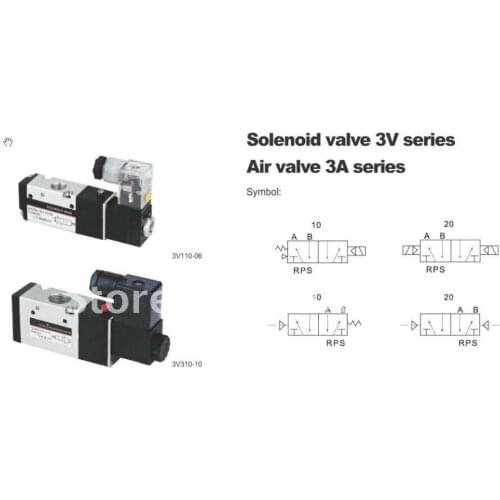 3V110-06 DC12V 3Port 2Position 1/8" BSP Single Solenoid Pneumatic Air Valve