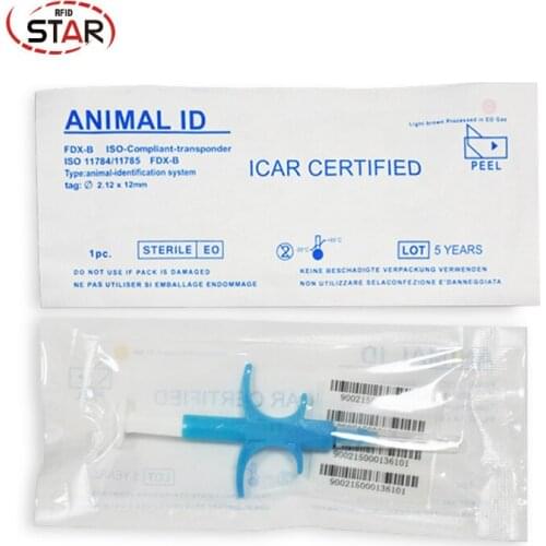 50pcs 2.12*12mm ISO11784/785 FDX-B Dog Microchip Rfid injector Pet Microchip Syringe Animal Chip Syringes rAnimal identification
