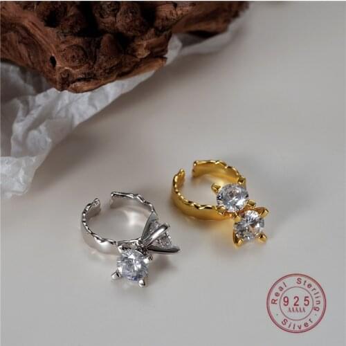 925 Sterling Silver Zircon Pendant Opening 18K Gold Ring Women High Quality Banquet Jewelry