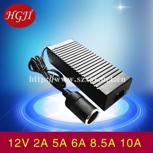 AC100V-240V to DC 12V 5A 6A 8A 10A Charger Power Adapter Cigarette Lighter Socket Travel Wall Charger Converter for Car