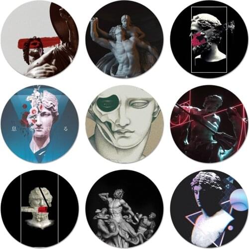Apollo aesthetic statue greek god Icons Pins Badge Decoration Brooches Metal Badges For Clothes Backpack Decoration 58mm