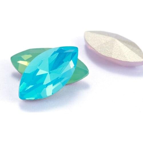 XIAOPU 5x10mm Navette Opal Series Shining Loose Rhinestones Pointback Strass Crystal Glue on Nails Fancy Stones Rhinestone